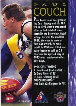1996 Select AFL - Best & Fairest #B&F9 Paul Couch Back